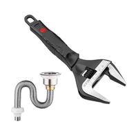 Wide Adjustable Wrench, Basin & Sink Installation Tool Set, Universal Plumbing Tool for Faucet Repair, Heavy Duty Crescent Shape Steel Wrench, Shifter Spanner for Home