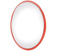 Wide-Angle Lens Weatherproof Traffic Mirror Orange Color Panorama Surveillance Mirror, Convex Unbreakable Safety Mirror Traffic Mirror