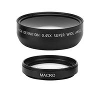 Wide Angle Macro Lens, 0.45X Magnification Wide Converter Camcorder Lens, HD Wide Angle Lens for 49mm Mount Camera, Aluminum Alloy and Optical Glass, Sturdy and