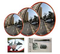 Wide Angle Mirror - Diameter 30 cm, 130 Degree, Unbreakable Blind Spot Mirrors 11.81" with Wall Bracket, Convex Traffic Safety Mirror for Driveways, Warehouses, Garages, Offices, Car Park, School