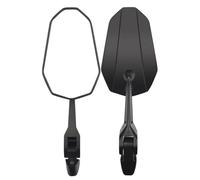 Wide Angle Rear View Mirror Motorcycle Rearview 360° Adjustment Universal Modified Waterproof Aluminum Side(BLACK B)