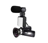 Wide Angle UHD 4K Digital Camera Loop Video Recording Night Camcorder 48MP Time Lapse Photography Microphone Fill Light Vlog Cam Takes Sharp Smooth(NO SD Card,Grey)