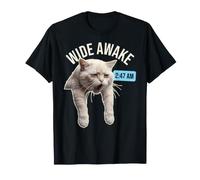 Wide Awake 2:47 Am Funny Cat Meme Insomnia Men T-Shirt