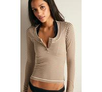Wide Awake Striped Layering Top by Intimately at Free People in Coffee Combo, Size: M/L - female