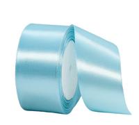 Wide Baby Blue Ribbon 50mm Satin Ribbons for Gift Wrapping,22m 1.9Inch Cake Ribbons Silk Thick Ribbon Blue for Crafting,Christmas,Wedding Car,Hair Bows,Bouquets,Party,Cake Decorations