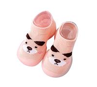 Wide Baby Shoes Toddlers Ankle Socks Cute Cartoon First Walking Shoe Summer Thin Socks Soft Sole Slip On Shoes Indoor Non Slip Socks with Rubber Sole Casual Crib Shoe for Boys Girls Pink