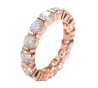 Wide Band Rings for Women, Rings for Women Engagement Eternity with Round Shape Moissanite 9K Rose Gold Size N 1/2