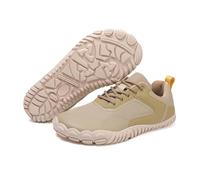 Wide Barefoot Shoes for Womens Mens Outdoor Trail Running Minimalist Walking Shoes Five Finger Cross-Trainer Ideal for Walking Hiking and Grounding Activities Hike Non-Slip Athletic Footwear Khaki
