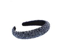 Wide Baroque Rhinestone Hairband Crystal Embellished Padded Headband for Women Bridal Prom Occasion Wear