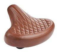 Wide Bike Seat for Men and Women Comfort - Oversized Soft Padded Bike Saddle Replacement for Cruiser, Vintage Classic City Bikes, Peloton, Ebike, Waterproof Brown Bicycle Seat Cushion