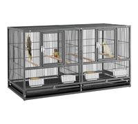Wide Bird Cage with Divider - Black