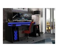 Wide Black Gaming Desk with Colour Changing LED - Tezaur
