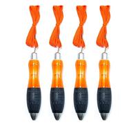 Wide Body Ballpoint Pens, Big Fat Pens for Arthritis, Parkinson's, Carpal Tunnel and Essential Hand Tremors, Black ink, Pack of 4 (Orange Body)