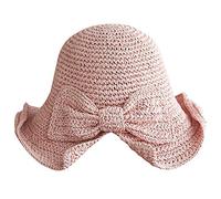 Wide Brim Floppy Straw Sun Hat,Brim and Bow Summer Hat Summer Hat,FoldableSummer Beach Hat for Women Girl (pink)