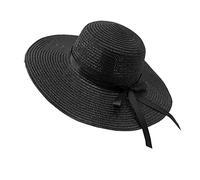 Wide Brimmed Sun Hat Summer Caps for Women Spring and Summer Women Beach Personality Holiday Casual Woven Sun Hat Ladies Hats Floppy for UK (Black One Size)