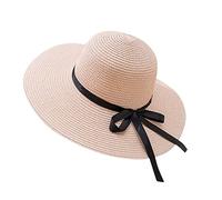 Wide Brimmed Sun Hat Summer Caps for Women Spring and Summer Women Beach Personality Holiday Casual Woven Sun Hat Ladies Hats Floppy for UK (Pink One Size)