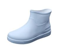 Wide Calf Wellies for Women Ladies Waterproof Boots Garden Shoes Concrete Boots Rain Women Ankle Comfortable Rubber Wide Calf Mid Rainboots Shoes for Outdoor Work Walking Tall Dress (Blue,4.5)