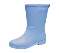 Wide Calf Wellies for Women Ladies Waterproof Boots Vegan Shoes Women Wide Width Rain Slip Casual Shoes Mid Ankle Boots Outdoor Casual Womens Rain with Dogs On Them (Blue,6)