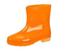 Wide Calf Wellies For Women Rain Boots Waterproof Slip-Resistant Durable Clear For Gardening,Farm Work,Fishing & Muddy Fields,UK Rainy Weather (Orange,6.5)