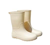 Wide Calf Wellies For Women Rain Boots Waterproof Thick Sole Wellington Fishing, Outdoor Work, Car Washing & Camping - Non-Slip Garden Wet Weather UK Size 3.5-6.5 (Beige,4.5)