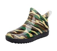Wide Calf Wellies for Women Waterproof Ankle Boots Women Knee Boots Water Fashion Casual Proof Men Shoes Non Slip Work Rain Kitchen Slip On Men's Mens Support (Green,6)