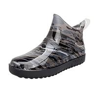 Wide Calf Wellies for Women Waterproof Womens Boots Garden Shoes Large Tote with Zipper Shoes Proof Work Kitchen Water Rain Casual Slip On Boots Fashion Non Slip Men Men's Sneaker Winter (Black,7)