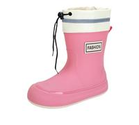 Wide Calf Wellies for Women Womens Waterproof Boots Gardening Shoes Quagmire Costume Rubber Boots for Women Rain Rubber Calf Garden with Adjustable Drawstring Non Slip Soft Rain Shoes Big Legs(Pink,5)