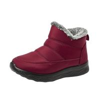 Wide Calf Wellies Waterproof Boots for Women UK Tall Winter Boots for Women High Performance Warm Soft and Comfortable Can Adapt to The Cold and Harsh Environment Wedge Winter (Red,6.5)