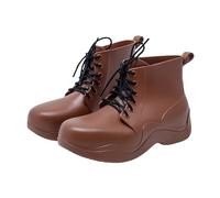 Wide Calf Wellies Waterproof Womens Boots Gardening Shoes Women Habit Youth All Weather Boots Four Fashion Non Slip Short Tube Rain Water Clear Shoe Rain Protectors (Brown,6)