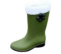 Wide Calf Wellies Womens Waterproof Boots Gardening Shoes Women Tall Wide Calf Rain Boots Short Rain for Womens Ankle Rainboot Garden Boot Ladies Rubber Outside Work with Comfort Most Loved Shoes Wome