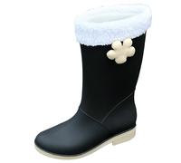 Wide Calf Wellies Womens Waterproof Boots Gardening Shoes Women Tall Wide Calf Rain Boots Short Rain for Womens Ankle Rainboot Garden Boot Ladies Rubber Outside Work with Comfort Most Loved Shoes Wome