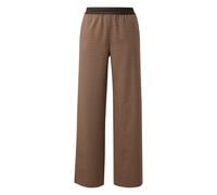 Wide Checked Trousers with Elasticated Waist for Women COMMA Marron 34