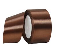 Wide Coffee Ribbon 50mm Satin Ribbons for Gift Wrapping,22m 1.9Inch Cake Ribbons Silk Thick Ribbon Coffee for Crafting,Christmas,Wedding Car,Hair Bows,Bouquets,Party,Cake Decorations