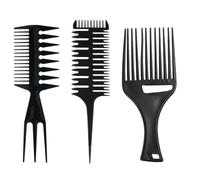 Wide Comb, 3 Pieces Professional Hairdressing Comb, Wide Tooth Comb Kit, Comb for Afro Hair, Antistatic Retro Wide Tooth Comb Hair Comb Styling Hair Combs for Curly Wet Long Hair, Black