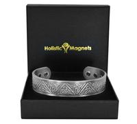 Wide Copper Magnetic Bracelet Men Celtic Pewter Plated Copper Bangle Cuff 6 Magnets Adjustable-TKP (M: Wrist 16.5-19.5cm/6.3-7.7”)