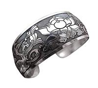 Wide Cuff Bracelet Silver Bangle Vintage Open Jewelry Tibetan Ethnic Style For Women Girl