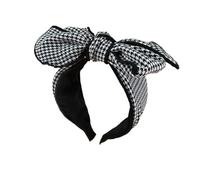 Wide Edge Fabric Vintage Thousand Bird Check Hair Cards Large Version Bow Headband(2#)