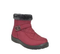 Wide EE Fit Quilted Top Side Zip Showerproof Boot Chums Dark Red 5