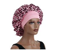 Wide Elastic Headband Bonnet - Soft Satin Lined Shower Cap for Women & Men, Multipurpose for Sleep, Washing Face(Pink)