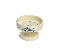 Wide Elevated Cat Food Bowl, Ceramic Cat Bowls for Food and Water, Wide Shallow Cat Food Dish, Whisker Fatigue, Lead & Cadmium Free, Great Height for Cat(Beige)