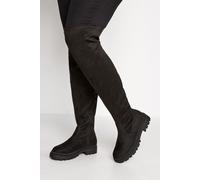 Wide & Extra Wide Over The Knee Boots Yours Black 9E