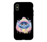 Wide Eyed Kitten Winter Cute Feline Portrait Graphic Cat Case for iPhone X/XS