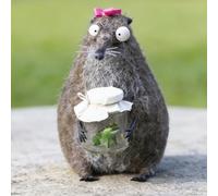 Wide-Eyed Whimsy Felt Cat - The Quirky Little Feline That Sees Everything | Wool Felt Familiars | For Kids Adults Collectors Craft Lovers Bookcase Window