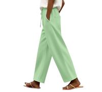 Wide Fabric Trousers Women's Elegant Jogging Bottoms Women's Cotton Large Sizes Casual Linen Trousers Loose Fit Casual Trousers Vintage Suit Trousers Comfortable Work Trousers Y2K Business Trousers
