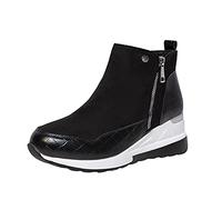 Wide Fit Ankle Boots for Women Black Chelsea Boots Women Nine Womens Shoes Fashion Shoes Thick Soled Short for Size 11 (Black,4.5)