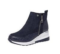 Wide Fit Ankle Boots for Women Black Chelsea Boots Women Nine Womens Shoes Fashion Shoes Thick Soled Short for Size 11 (Blue,4.5)