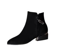 Wide Fit Ankle Boots for Women UK Arch Support Ankle Boots for Women High Performance Warm Booties Soft Comfortable Can Adapt to The Cold Harsh Environment Winter Booties Calf High (Black, 6)