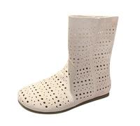 Wide Fit Ankle Boots for Women UK Waterproof Ankle Boots for Women UK Spring Summer Sandals Imitation Leather Hollow Mid Heel Booties Plus Size Booties Hollow Out Sandals Size 3-8 Beige