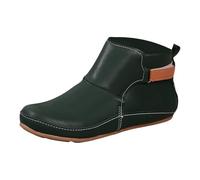 Wide Fit Ankle Boots for Women UK Wedge Chelsea Boots Ladies Waterproof Booties Classic Non Slip Short Booties Lightweight Low Heel Arch Support Calf Shoes Green