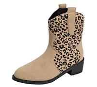 Wide Fit Ankle Boots for Women Womens Chelsea Boots Chunky Heel Shoes for Women Under 30 Side Zipper Shoes Ankle Short Single Ladies Casual Womens Casual Fall (Khaki,7)